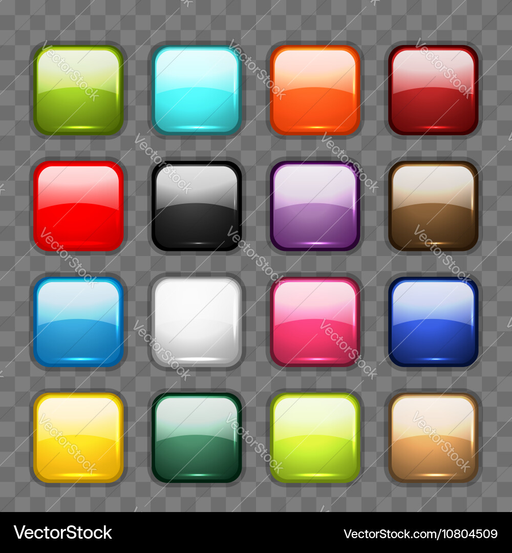 Set of glossy button icons for your design vector image