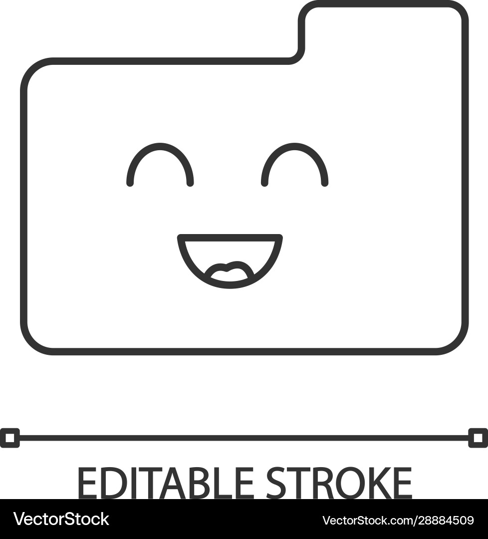 Smiling folder linear icon Smiling folder linear icon vector image