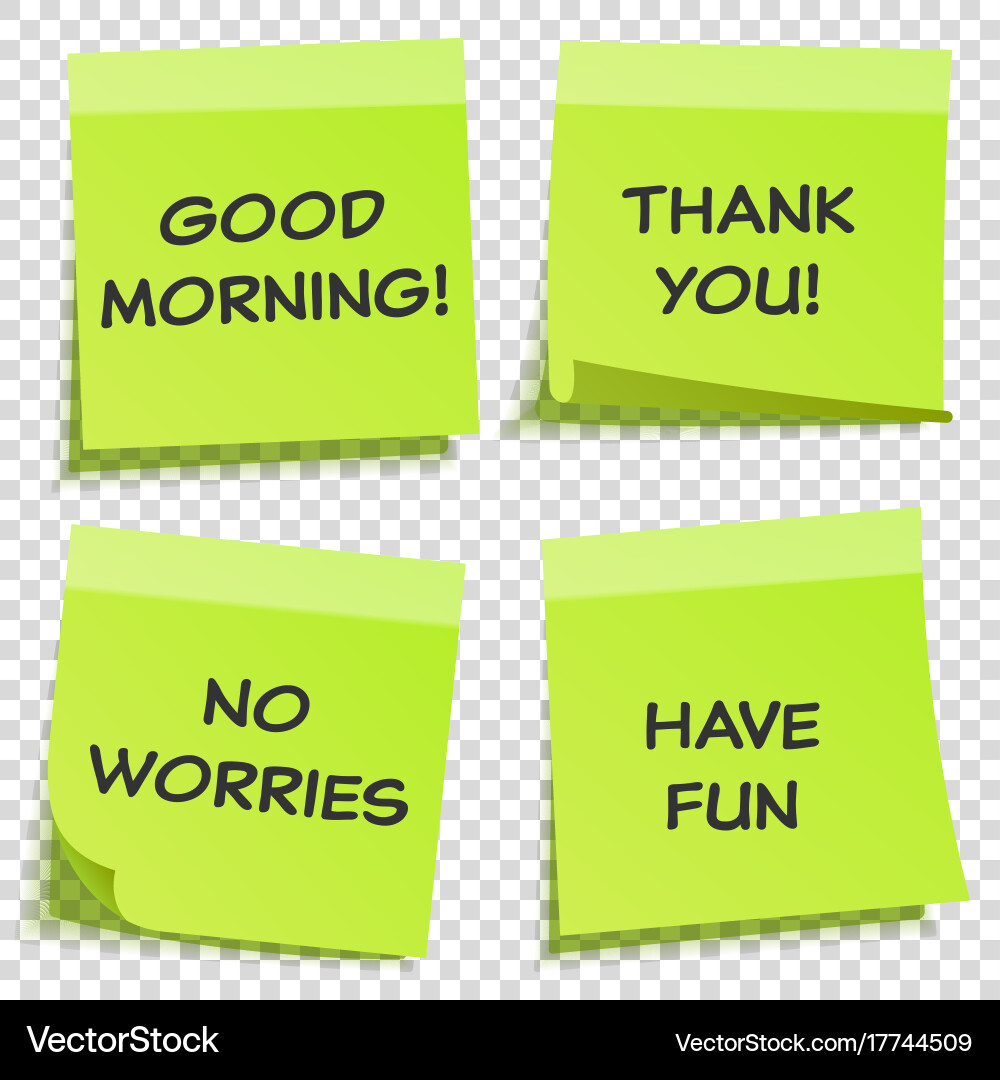 Sticky note with text and shadow isolated vector image