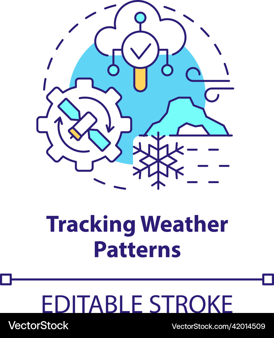 Tracking weather patterns concept icon Tracking weather patterns concept icon vector image