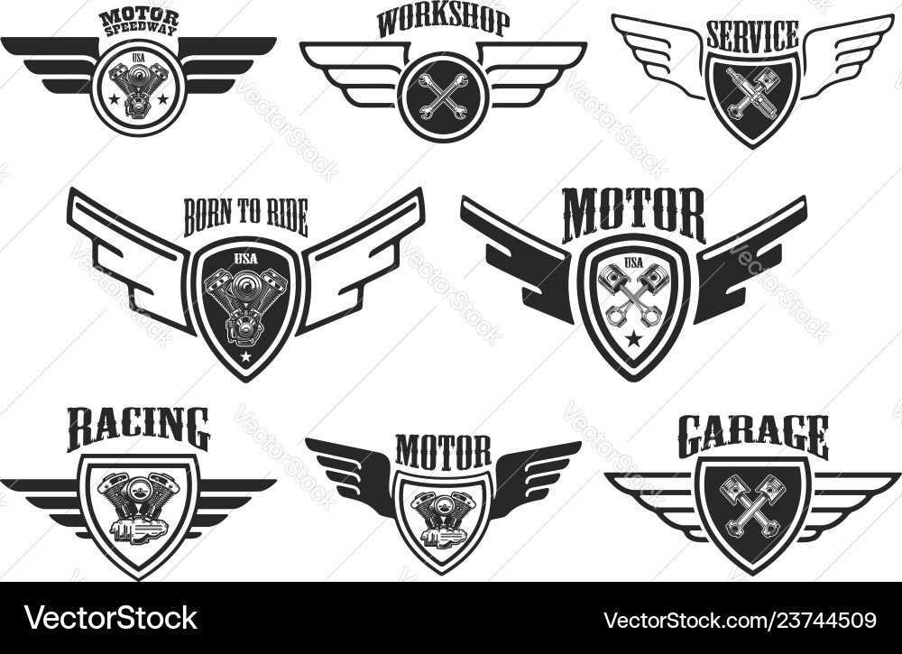 Vintage Motorcycle Emblems vector image