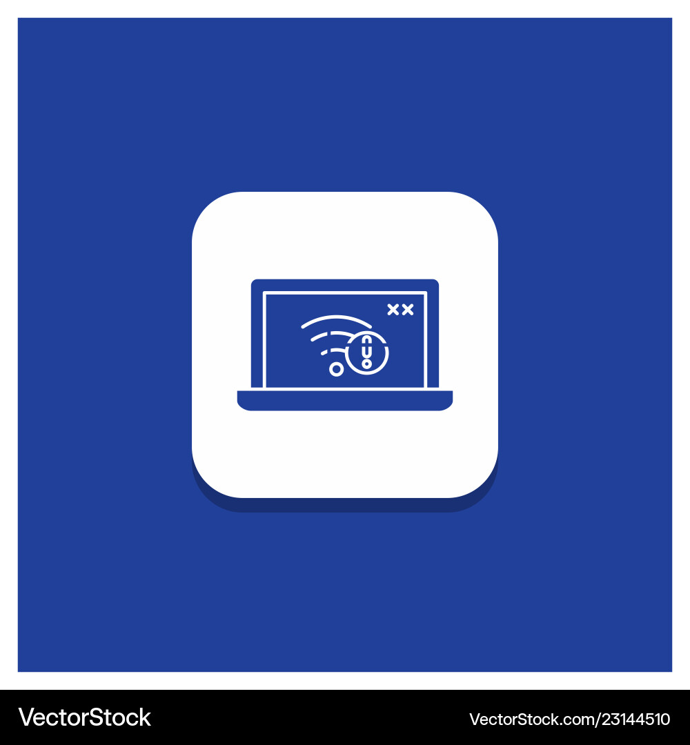 Blue round button for connection error internet Vector Image