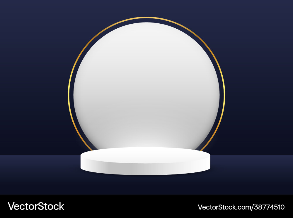 Display podium background with golden lines vector image