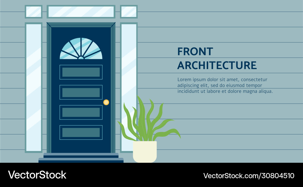 Front architecture header and doorway banner Vector Image