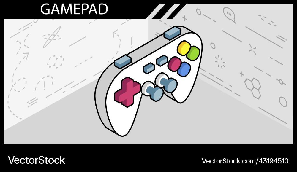 Gamepad isometric design icon web 3d colorful Gamepad isometric design icon web 3d colorful Vector Image