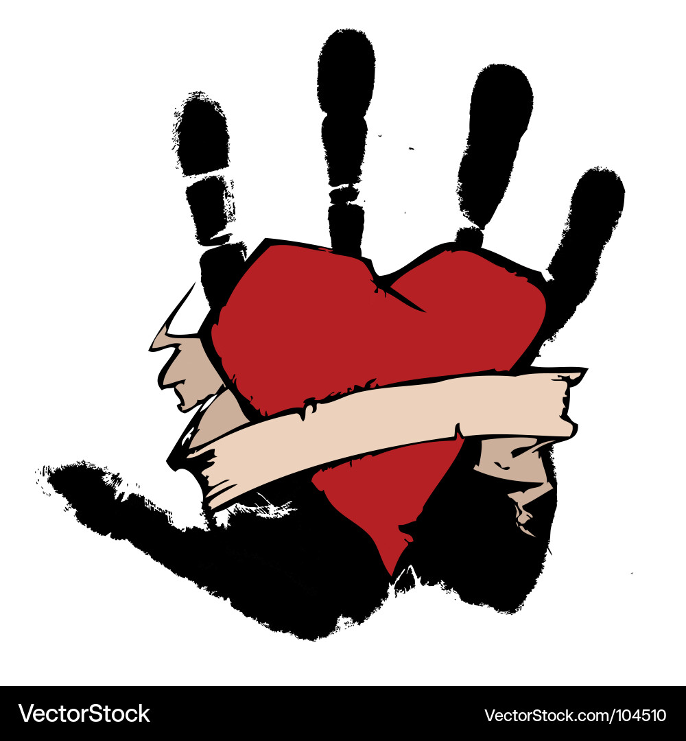 Handprint with Ribbon vector image