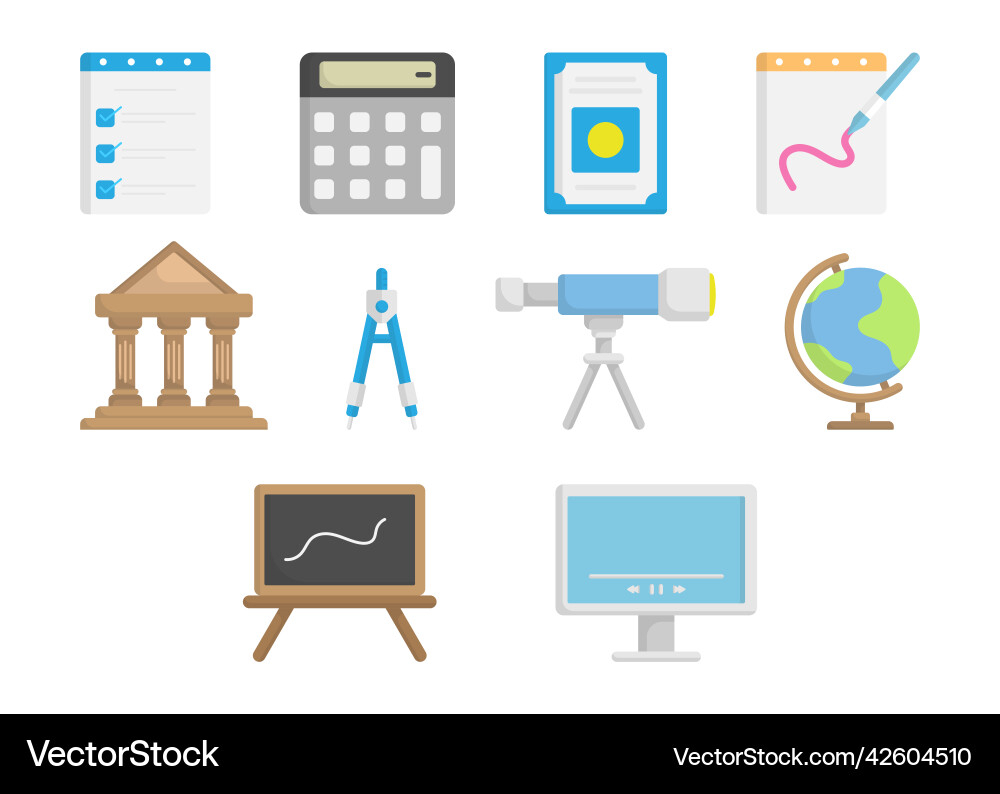 Learning icon set design template vector image