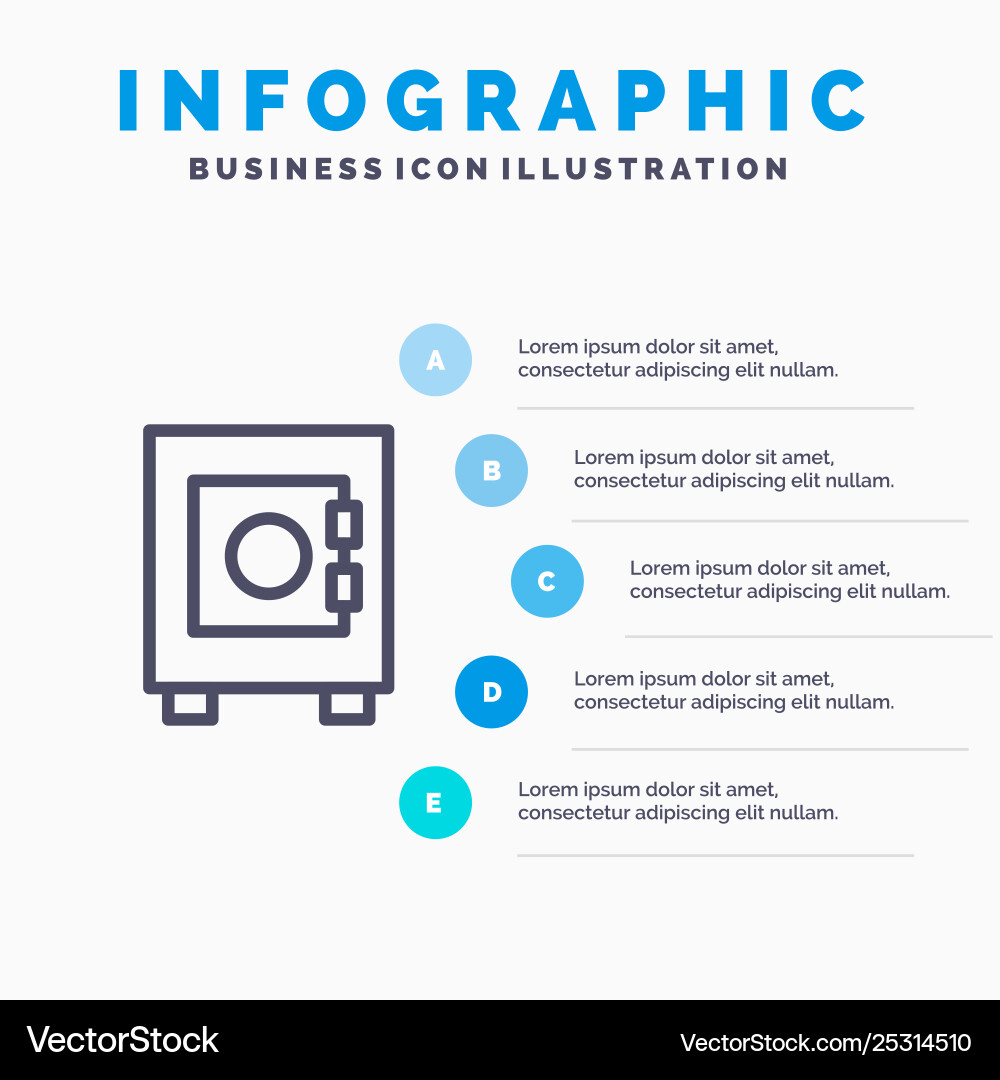 Locker lock user line icon with 5 steps Locker lock user line icon with 5 steps vector image