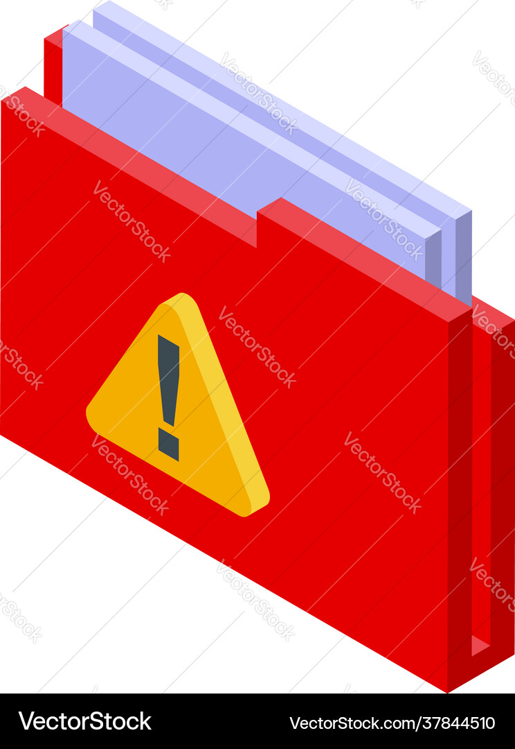 Malware folder icon isometric style Malware folder icon isometric style Vector Image