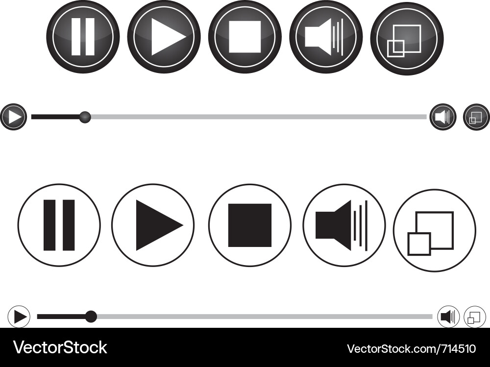Media Player Controls Icons Vector Image