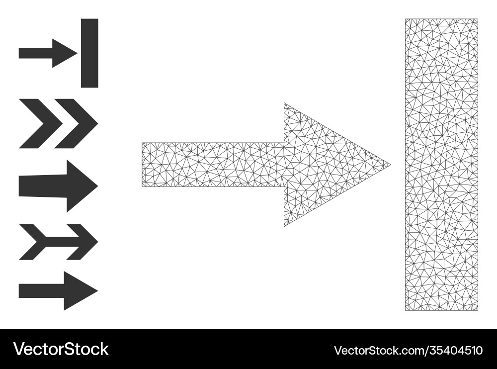 Polygonal network move right icon with simple vector image