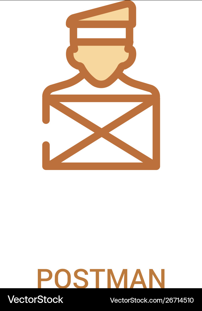 Postman concept 2 colored icon simple line Postman concept 2 colored icon simple line vector image
