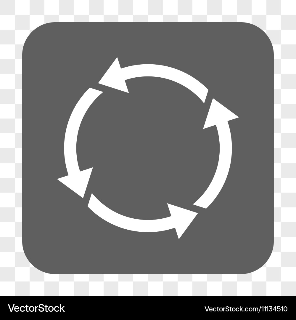 Recycle rounded square button vector image