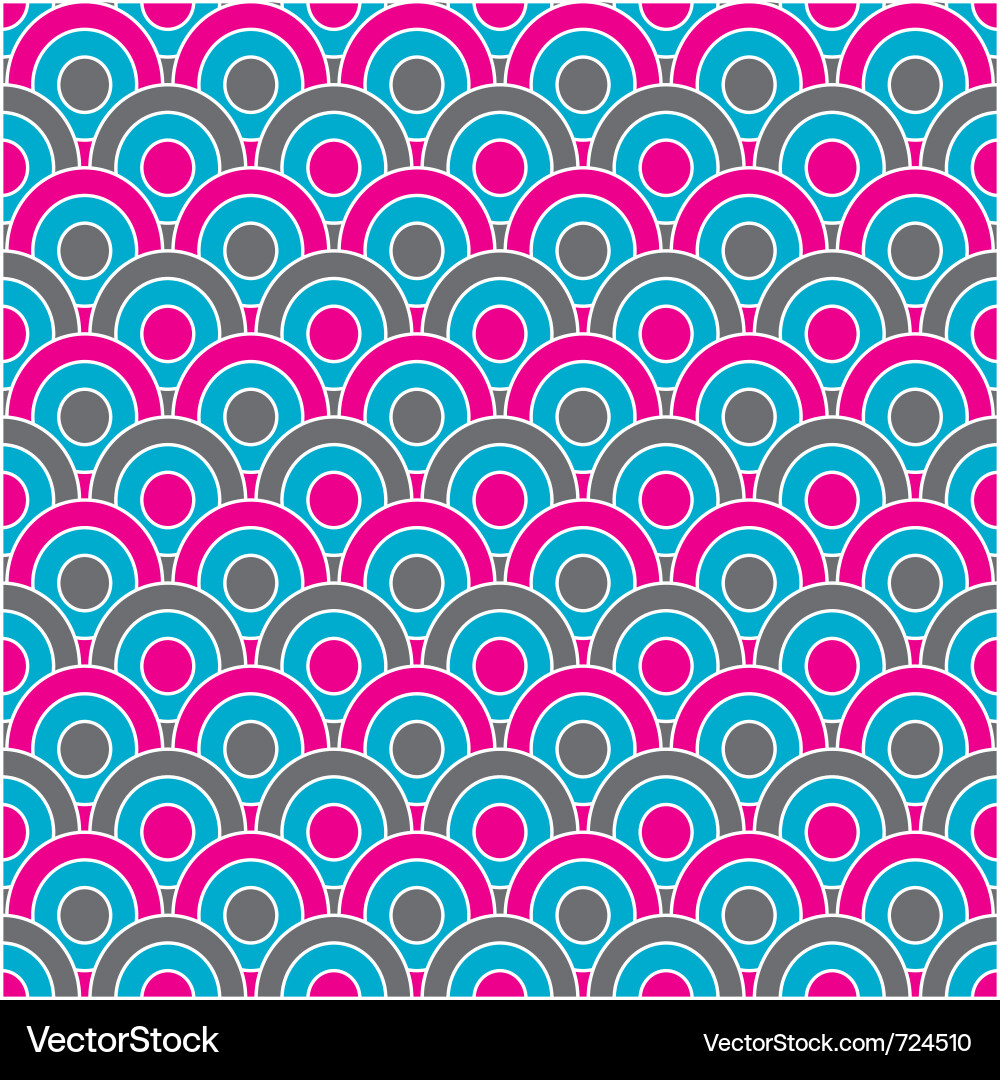Retro circles seamless pattern vector image