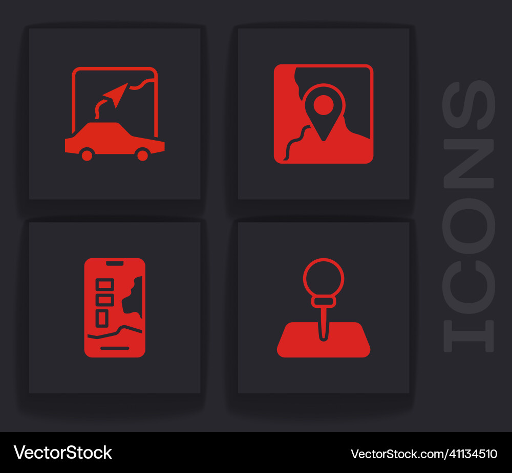 Set push pin city map navigation folded Set push pin city map navigation folded Vector Image