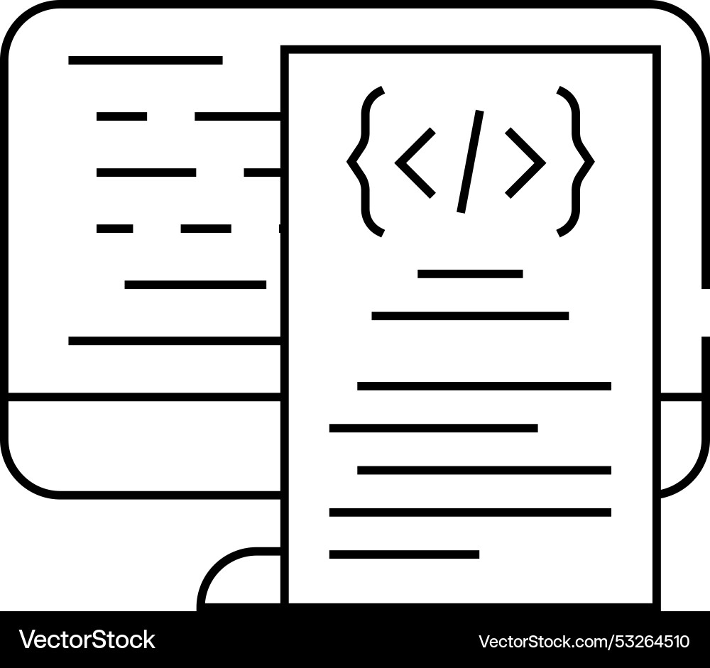 Software documentation technical writer line icon Software documentation technical writer line icon vector image