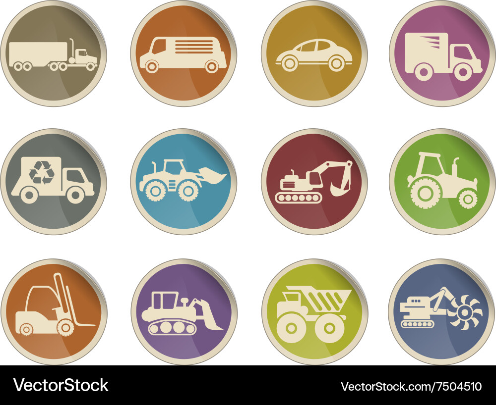 Symbols of transportation and loading machines Vector Image