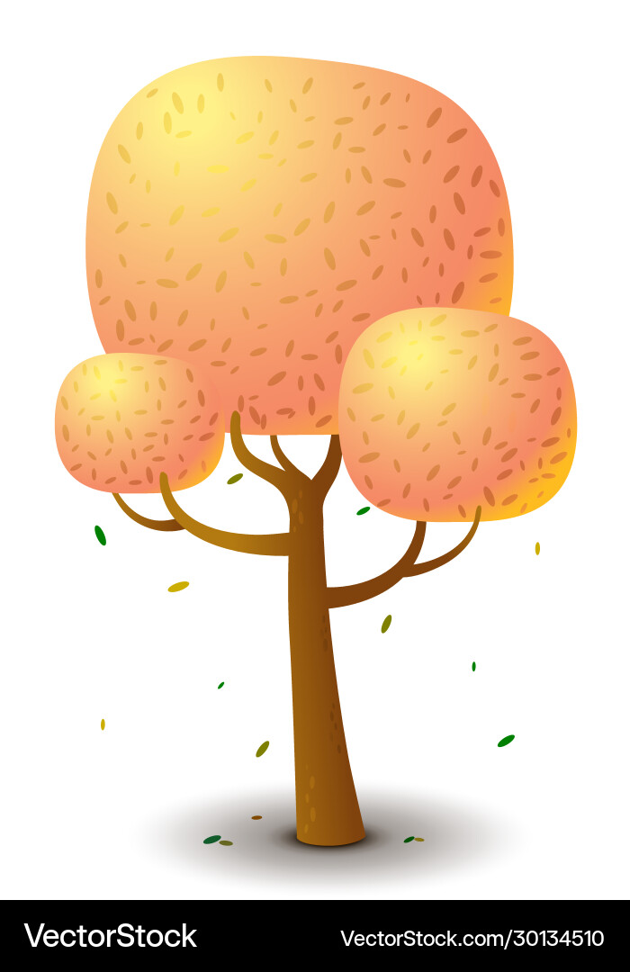 Tree in autumn season game ui flat isolated stock Tree in autumn season game ui flat isolated stock Vector Image