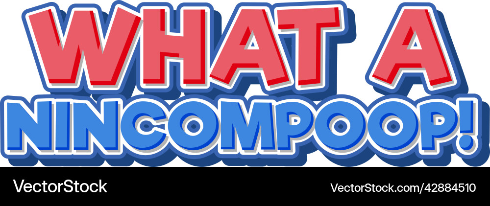 What a nincompoop isolated word text vector image