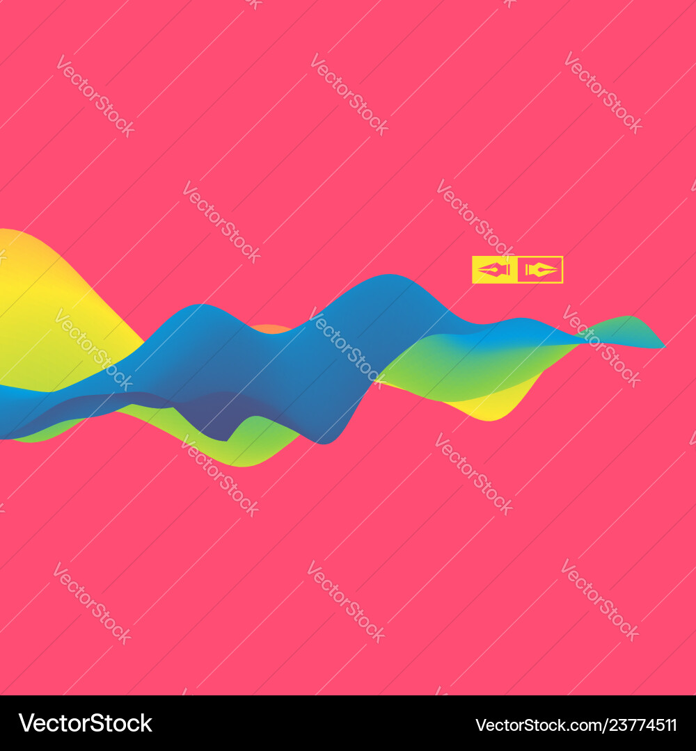 3d wavy background dynamic effect design template Vector Image