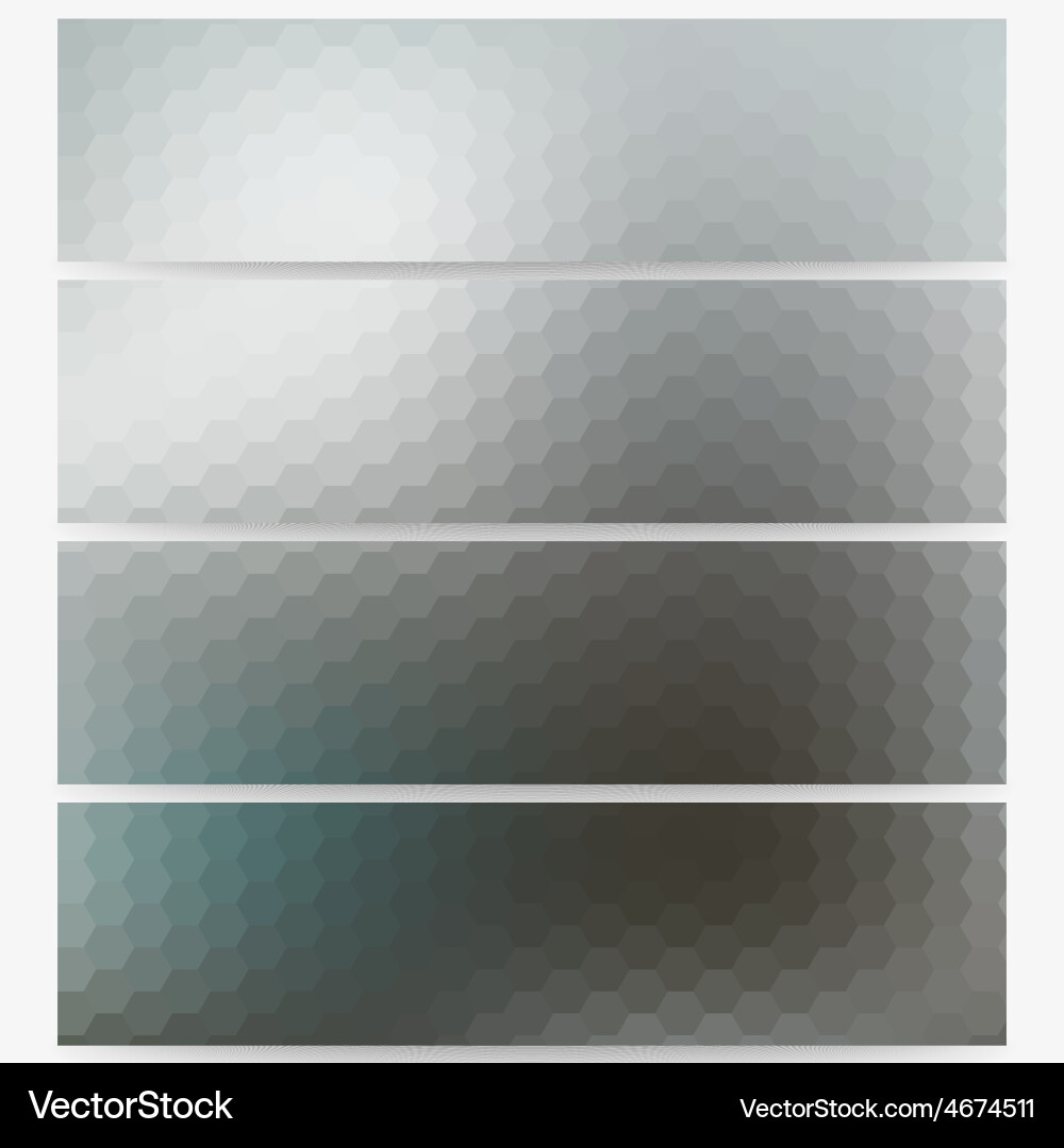 Abstract hexagonal headers set blurred design vector image