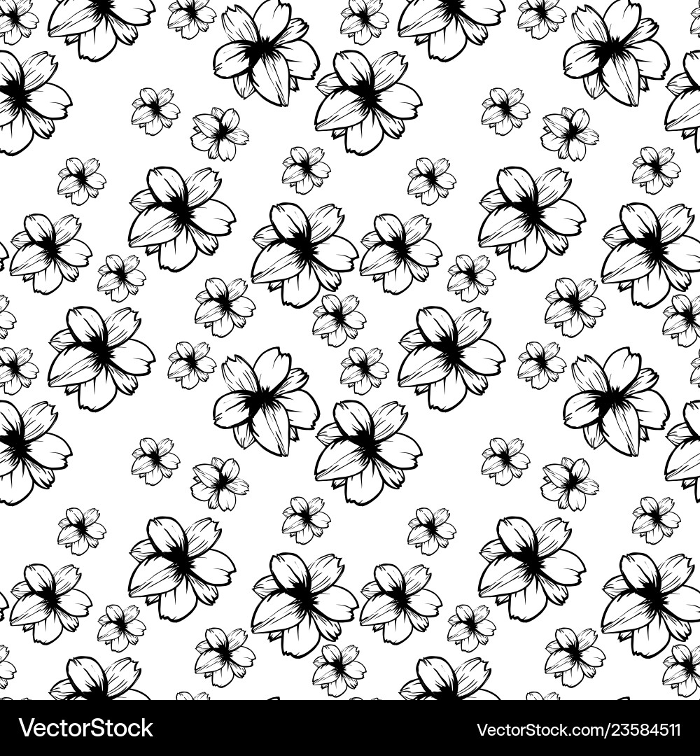 Back and white seamless pattern with cherry Back and white seamless pattern with cherry vector image