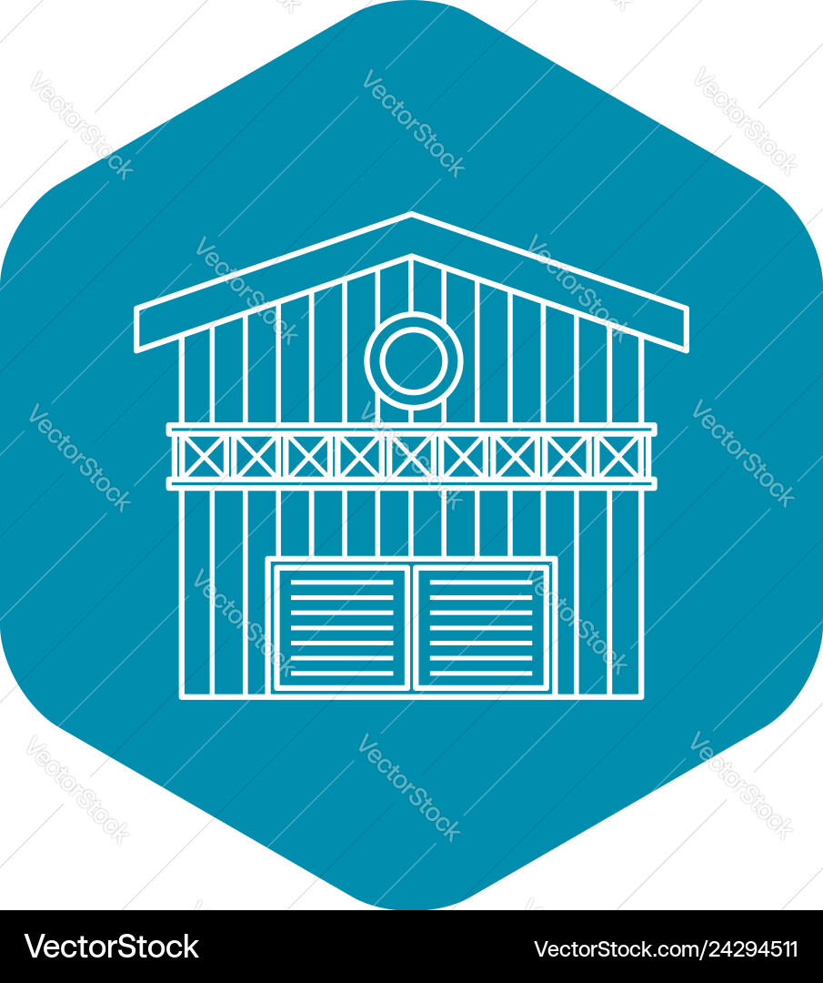 Barn for animals icon outline style Barn for animals icon outline style vector image