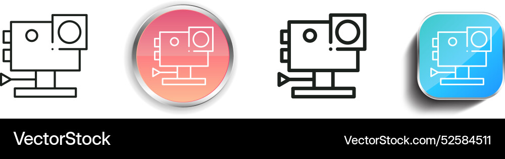 Camera icon thin linear regular and button style Camera icon thin linear regular and button style Vector Image