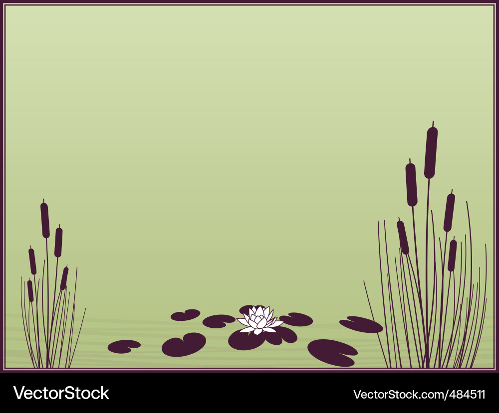 Cattail Marshscape Vector Image