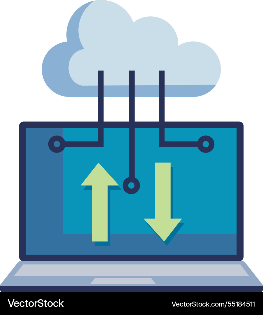 Cloud computing upload icon vector image