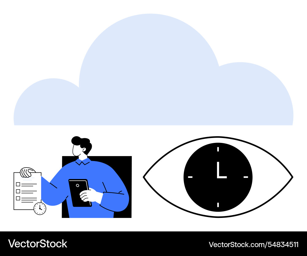 Cloud storage task management and time tracking Cloud storage task management and time tracking vector image
