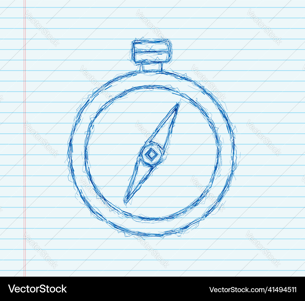 Compass icon flat navigation symbol sketch Vector Image
