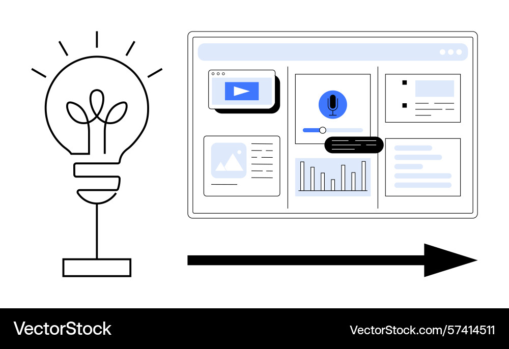 Conceptual workflow from idea generation Conceptual workflow from idea generation vector image