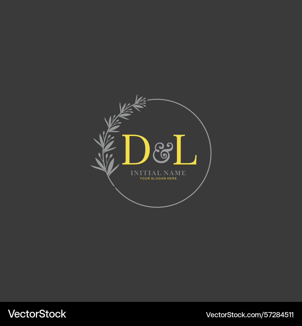 Dl initial logo templates with botanical elements Dl initial logo templates with botanical elements vector image