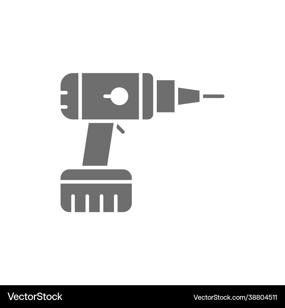 Drill drilling machine building tools grey icon Drill drilling machine building tools grey icon Vector Image