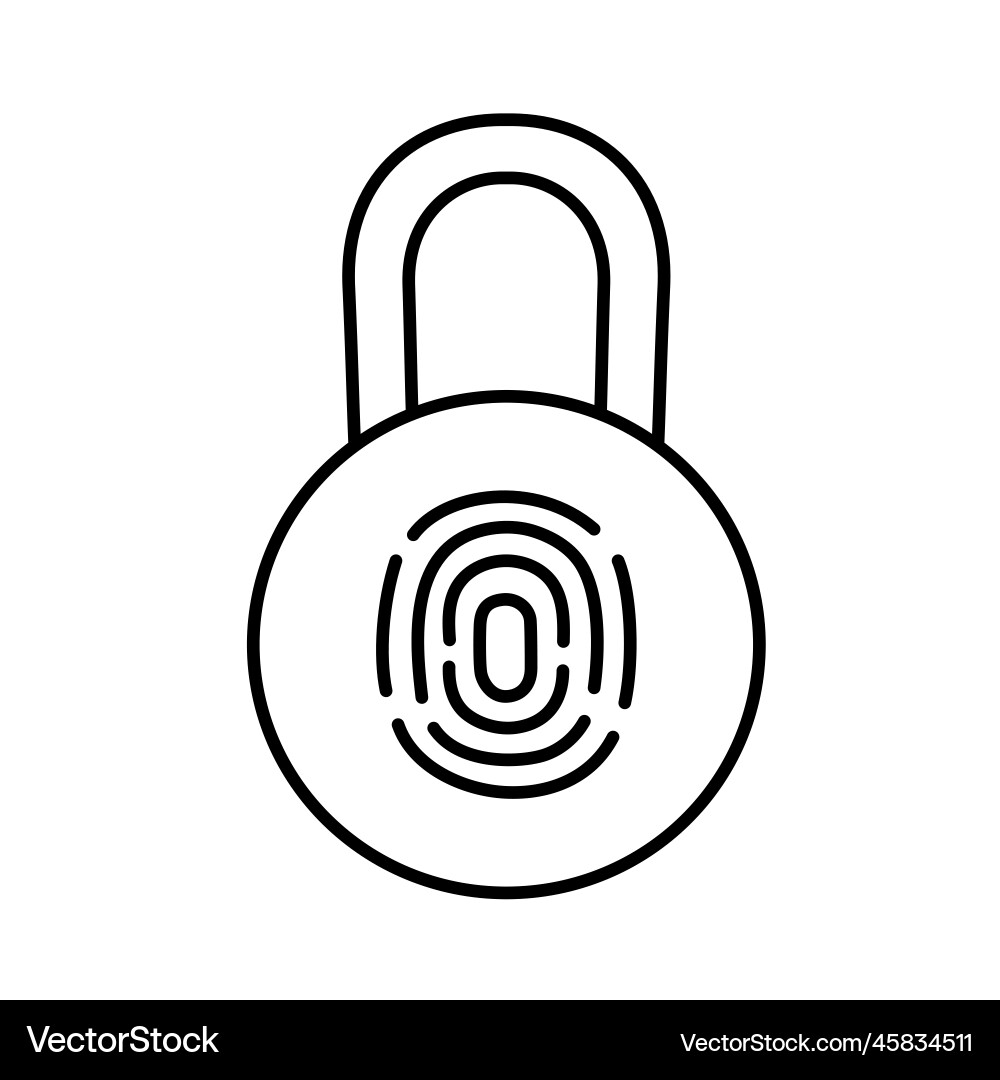 Fingerprint lock biometrics authentication cyber Vector Image