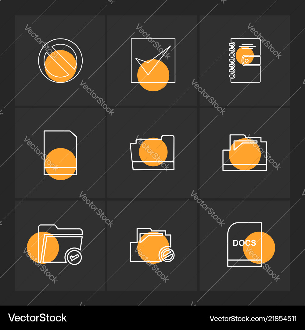 Folder files directory search code eps icons vector image