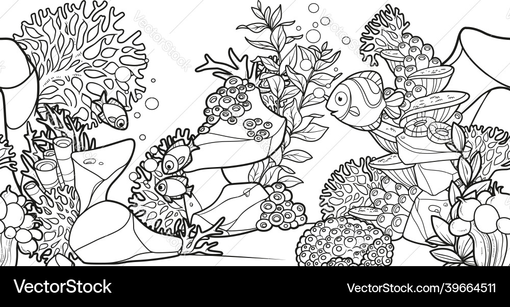 Horizontal seamless background from seabed Horizontal seamless background from seabed vector image