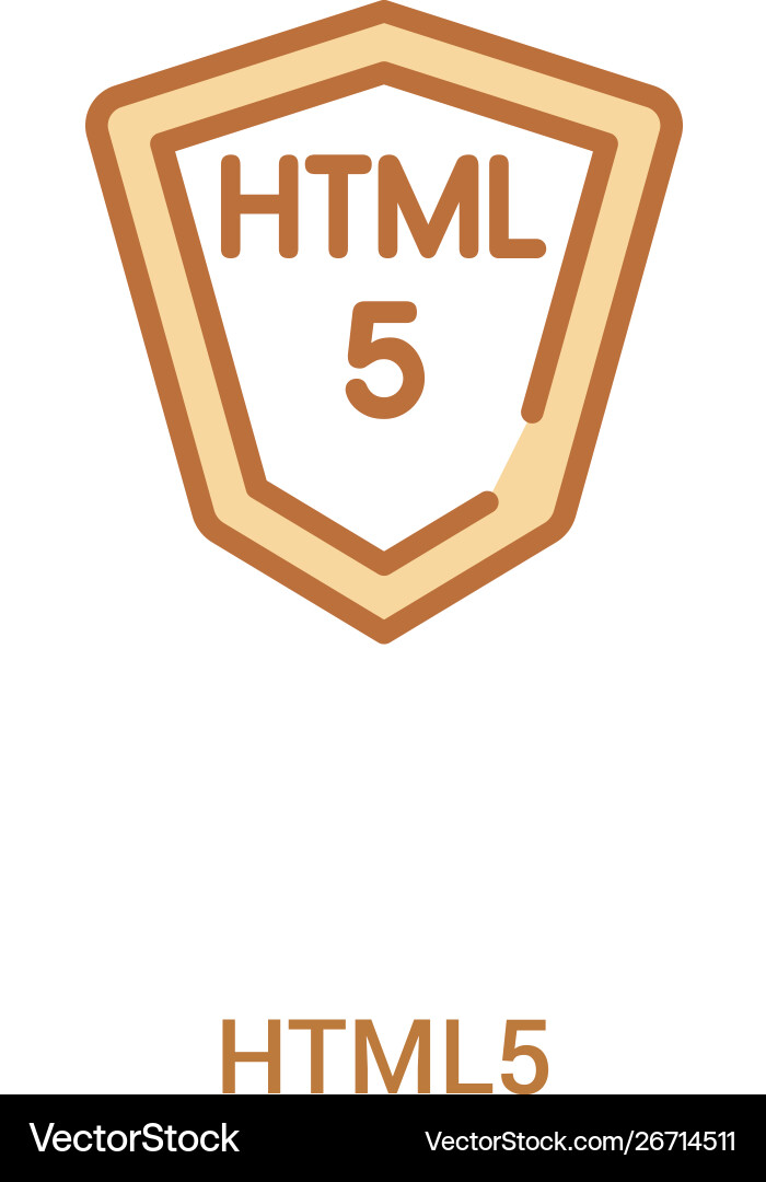 Html5 concept 2 colored icon simple line element Html5 concept 2 colored icon simple line element Vector Image