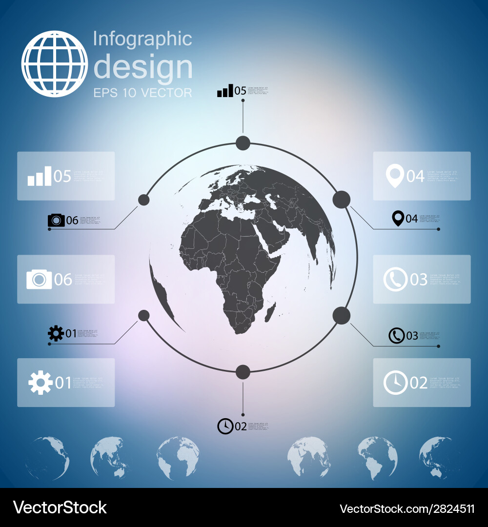 Infographic with unfocused background and icons vector image