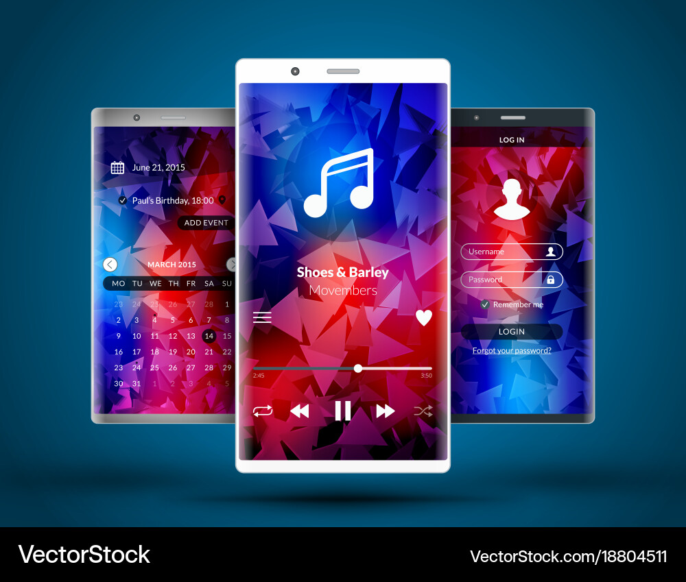 Mobile interface wallpaper design abstract vector image