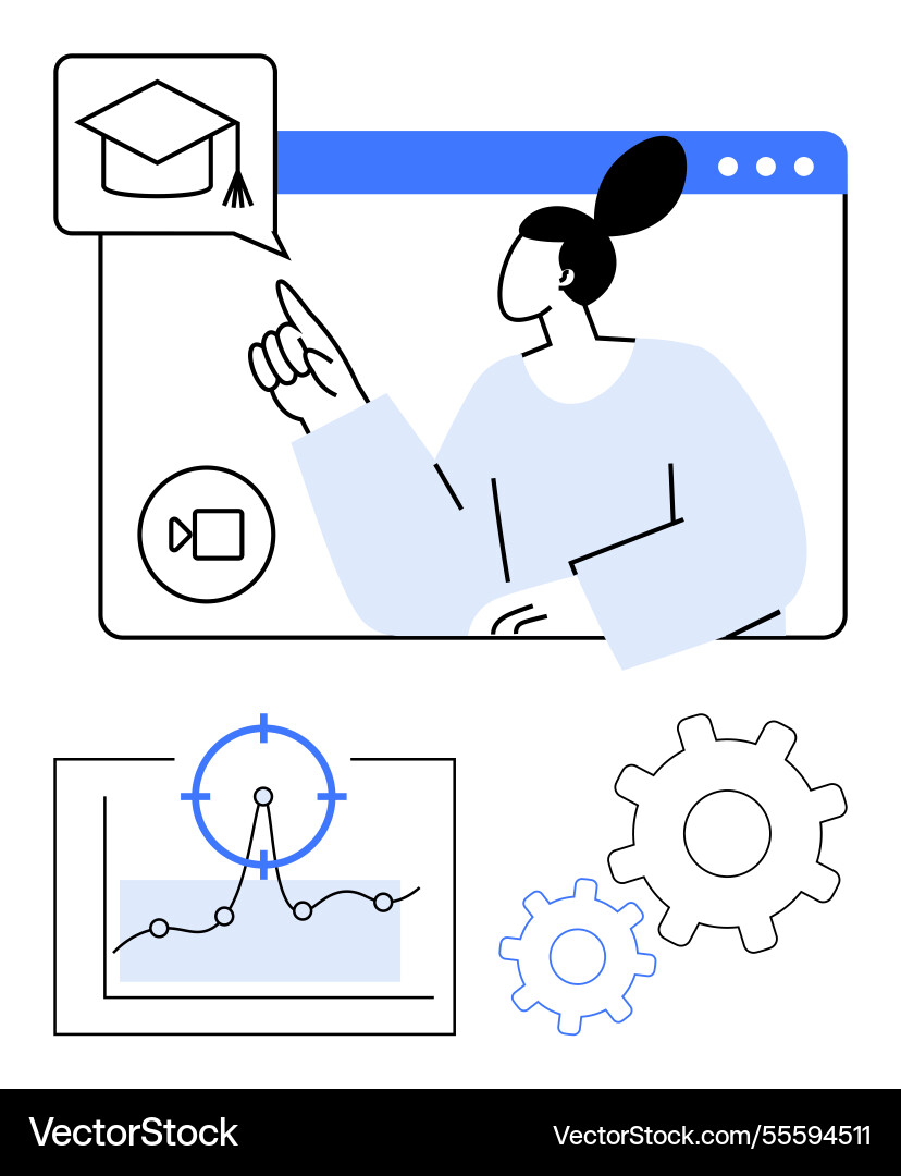 Online learning with data insights Online learning with data insights vector image
