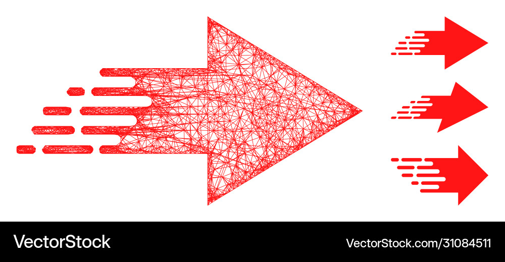 Rush move right polygonal web mesh vector image