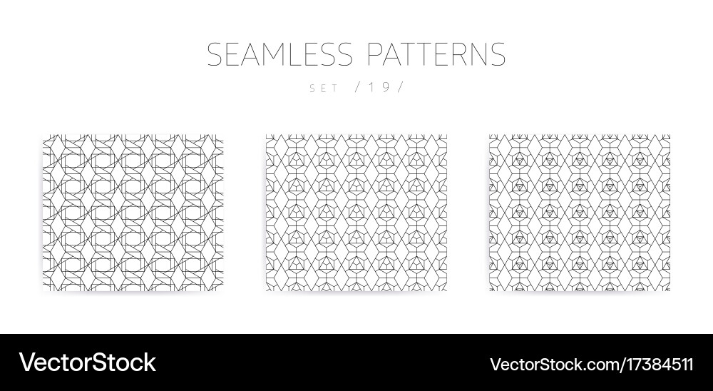 Seamless geometric patterns collection vector image