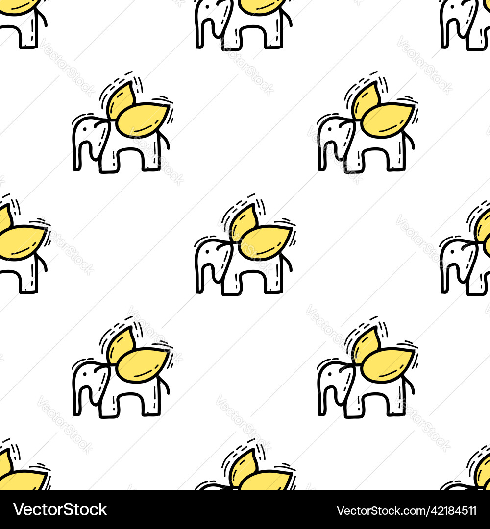 Seamless pattern with elephant vector image