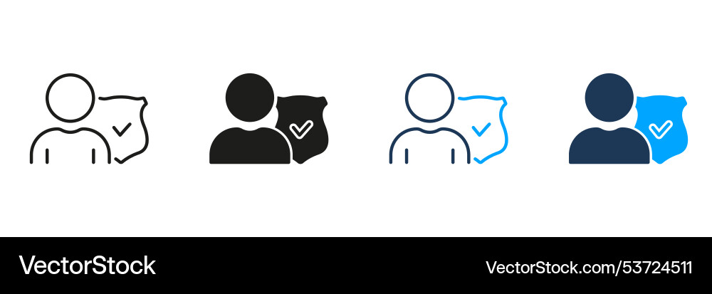 Secure authentication human data protection line Vector Image