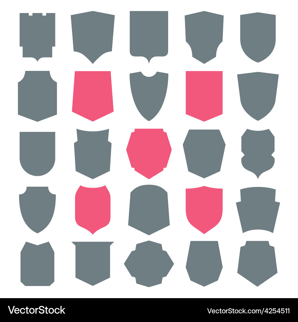 Shield Icon Collection Vector Image