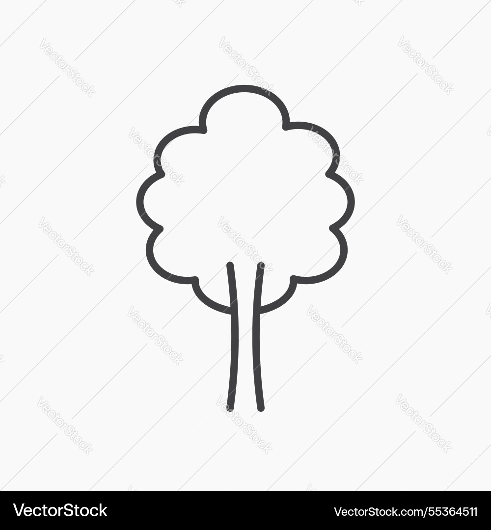 Tree icon isolated in black line Vector Image