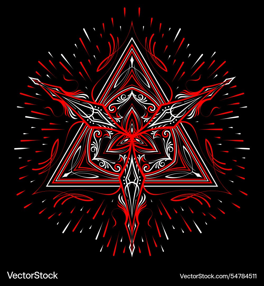 Triangle pattern in the form of a mandala henna Triangle pattern in the form of a mandala henna Vector Image