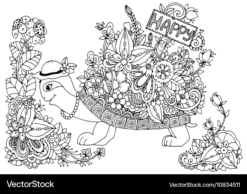 Turtle with a pointer Vector Image
